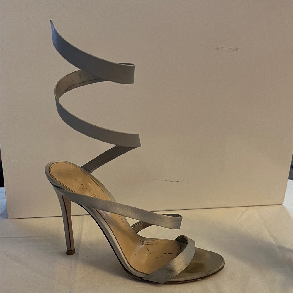 Gianvito Rossi Silver Strappy Heels